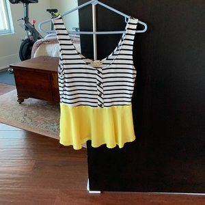 Striped Peplum Tank Top